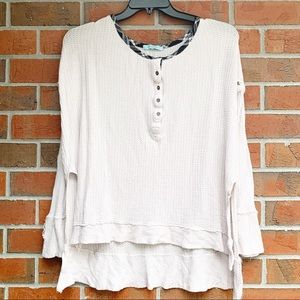 Saturday by kinnucan’s Waffle knit henley tee